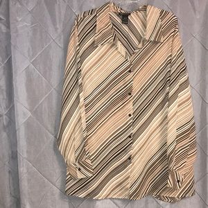 💋 Lane Bryant Chiffon style stripe top 26/28